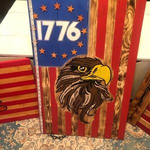 1776 Wooden American Flag Wall Decor